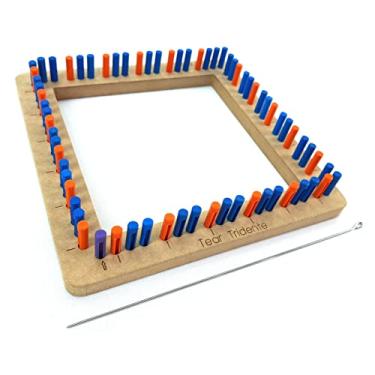 Imagem de Tear tridente pinos plásticos 22 cm 69 pinos Fios Grossos