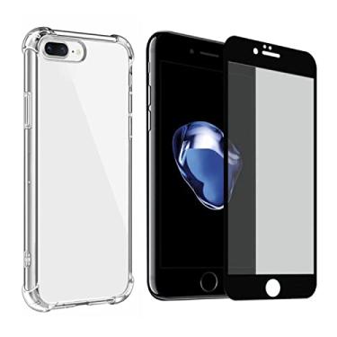 Imagem de Kit Capa Anti Impacto e Película De Vidro 3D 5D 9D Compatível Para Celular iPhone 7 iPhone 8 e Iphone SE