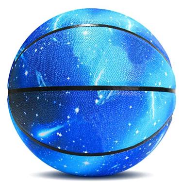 Imagem de MINDCOLLISION Bola de basquete grafiti, couro macio durável, para crianças, adolescentes, iniciantes, tamanhos 7 e 5, céu estrelado, nº 5