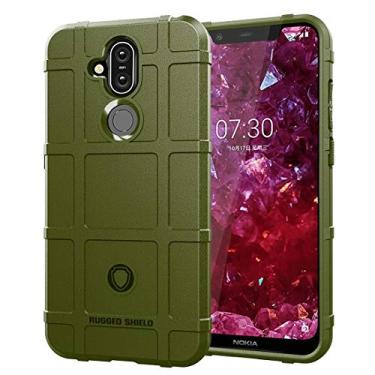 Imagem de Capa ultrafina protetora à prova de choque, cobertura total, capa de silicone para Nokia 8.1/X7 (verde militar) capa traseira para telefone (cor: verde militar)