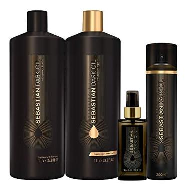 Imagem de Kit Shampoo Condicionador Óleo E Condicionador Á Seco Sebastian Professional Dark Oil