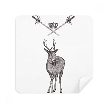 Imagem de Tecido de camurça com espada de alce coroa animal estilo barroco pano pano pano pano pano pano pano pano pacote com 2