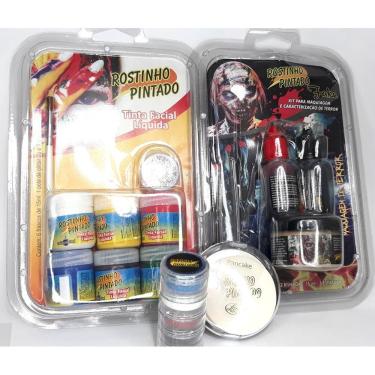Imagem de Kit Pronto Pintura Facial Tinta Pra Pintar Rosto Aniversario