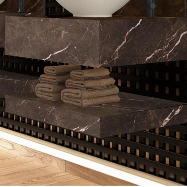 Imagem de Prateleira em Porcelanato Técnico Polido para Banheiro 60cm Max Blu Trufa