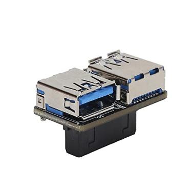 Imagem de Adaptador USB 3.0 de 20 pinos, adaptador de extensão de conector de cabeçalho de 20 pinos, conversor de divisor de 19 pinos, placa mãe de conector fêmea de 2 portas, eficiente e conveniente