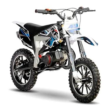 Mini Moto Criança Infantil Cross 49cc 2tempo Gasolina Azul em