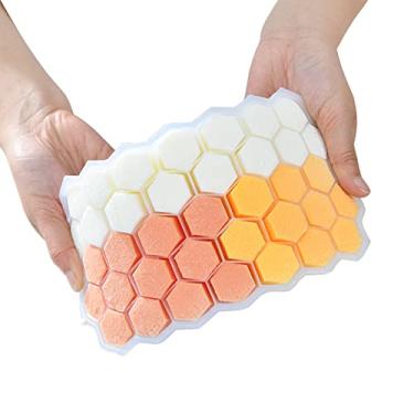 Imagem de Bandejas de gelo de silicone para freezer com tampa, moldes de cubos de gelo com formas divertidas, bandeja de cubo de gelo fofa com tampa de vedação, cubos de silicone para congelamento,