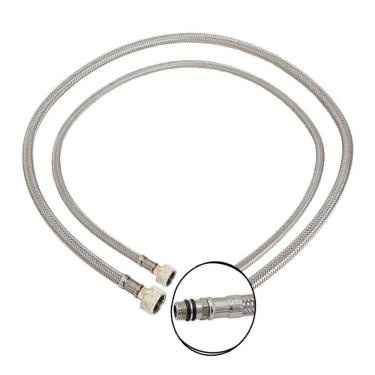 Imagem de Engate Rabicho Par 80cm Monocomando Torneira Misturador Água Quente Fria Grande Flexível Mangueira Banheiro Cozinha CompridO