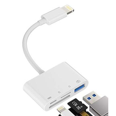 Imagem de Leitor de cartão SD de memória de câmera para iPhone, para Lightning macho para USB 3.0 2 adaptador OTG fêmea Micro Tf Power Charger Hub conector para Apple para iPad 12 11pro Max Mini Xs Xr X Air Midi