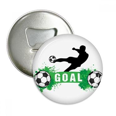 Imagem de Penalty kick futebol futebol esporte texto abridor de garrafas ímã geladeira emblema multifuncional