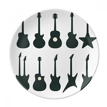 Imagem de DIYthinker Guitarra Elétrica Música Vitalidade Placa de Som Decorativa Porcelana Salver Talheres Prato de Jantar