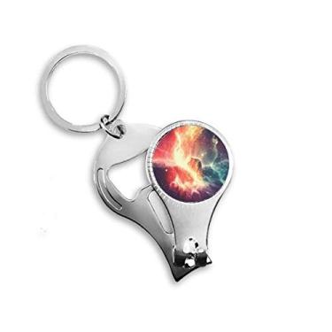 Imagem de Nebulosa Mutual Impact Blue Nebula Pattern Nail Nipper Ring Chaveiro Abridor de Garrafas Cortador