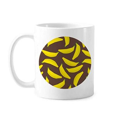 Imagem de Caneca com estampa de bananeira amarela com ilustração de cerâmica para café e porcelana