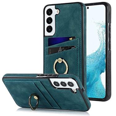 Imagem de Capa de couro de luxo para Samsung Galaxy S22 Ultra S21 Plus S20 FE Note 20 A12 A13 A32 A33 A52 A53 A52S Anel Carteira, Azul, para Samsung A23 5G