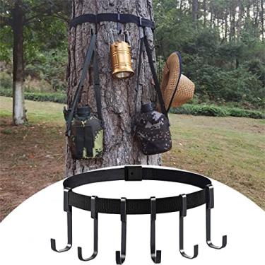 Imagem de scosao Treestand Suporte de acessórios para vários ganchos, equipamento de acampamento cabide de árvore para engrenagens de caça arco Quiver Tree Saddle Binóculos Acessórios de caça