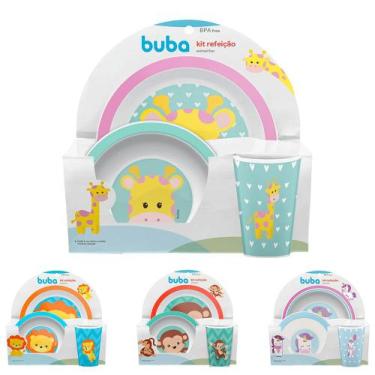 Imagem de Kit Alimentação Prato Bowl Copo Infantil Bebe Divertido Buba