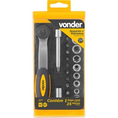 Imagem de Jogo de Soquetes e Ponteiras 1/4 Com 25 Peças - Vonder