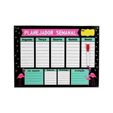 Imagem de Mural de Recados Mini Preto Flamingo Semanal
