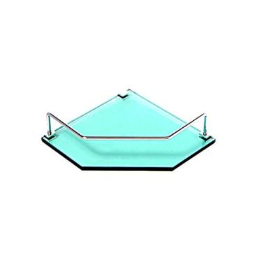 Imagem de Porta Shampoo de Canto Reto em Vidro Verde Lapidado - Aquabox - 20cmx20cmx10mm