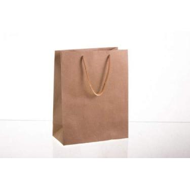 Imagem de Sacola Papel 21x27x10cm 1060 Kraft Natural 50 unidades