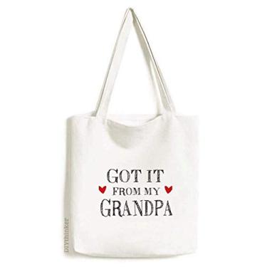 Imagem de Got It From My Grandpa Present sacola de lona bolsa de compras casual bolsa de mão