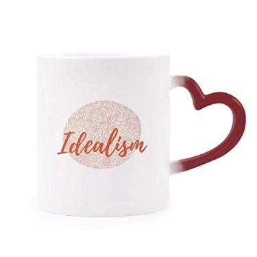 Imagem de Caneca Sun Flower Line Tinta de planta sensível ao calor Caneca de grés que muda de cor vermelha