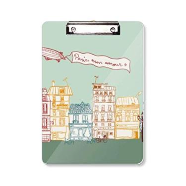 Imagem de Paris Airship France Mark Line Desenho Prancheta Pasta Bloco de Escrita Placa de Apoio A4