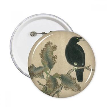 Imagem de Boneco estorninho de árvores mortas pintura chinesa pinos redondos emblema decoração de roupas 5 peças presente