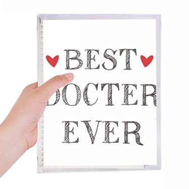Imagem de Caderno profissional Best Doctor Ever Citação Folhas soltas Diário Recarregável Papelaria