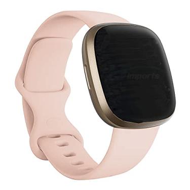 Imagem de Pulseira Sport Borboleta compativel com Fitbit Versa 4 e Versa 3 - Fitbit Sense e Sense 2 - Marca LTIMPORTS (Rose)