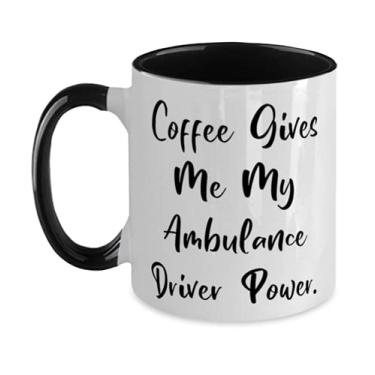 Imagem de Ideia única de presente para motorista de ambulância, Coffee Give Me My Ambulance Driver Power, Presente motivacional de Natal para homens e mulheres