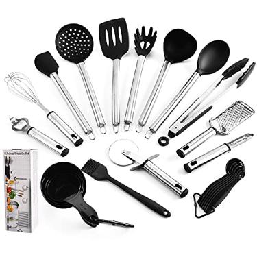 Imagem de Conjunto de Utensílios De Cozinha Completo Em Silicone e Inox Kit Com 23 Peças