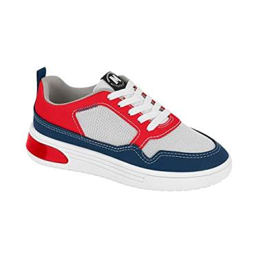 Imagem de Tênis Casual Azul, Branco e Vermelho Kids Flatform Tecido Mesh | Molekinho Tamanho: 33 Cor: Branco