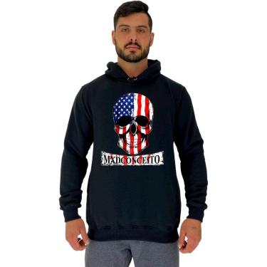 Imagem de Blusa Moletom MXD Conceito Tradicional Com Touca American Skull Masculina-Masculino