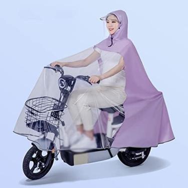 Imagem de Capa De Chuva De Bicicleta Elétrica, Poncho De Scooter De Bicicleta Elétrica Adulto, Transparente, De Corpo Inteiro, Capa De Chuva À Prova D'água Com Tiras Reflexivas Para Passeios Ao Ar Livre, Ca
