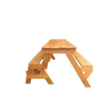 Imagem de Banco que Vira Mesa 2,5m Angelim Pedra com Verniz Marítimo