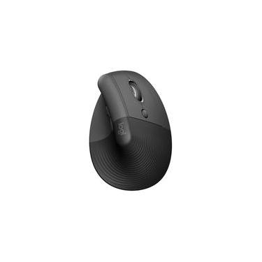Imagem de Mouse Sem Fio Logitech Lift, 4000 DPI, 6 Botões, Bluetooth, Ergonômico, USB, Grafite - 910-006466