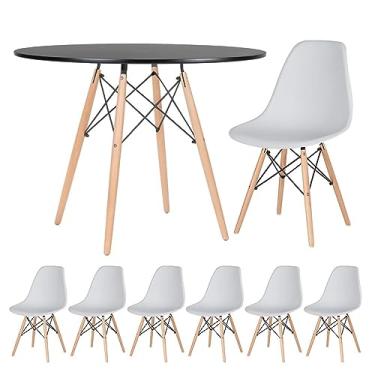 Imagem de Loft7, Mesa redonda Eames 100 cm + 6 cadeiras Eiffel DSW