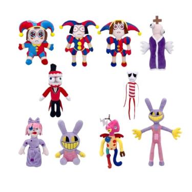 Imagem de Novo conjunto completo de bonecos de pelúcia The Amazing Digital Circus, Pomni e Jax Bonecos de pelúcia fofos, para decoração de sala/sala de estar/sofá/carro (conjunto de 10 peças)