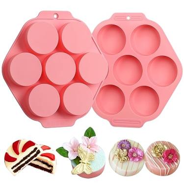 Imagem de Sidosir Molde de silicone para biscoito Oreo com 2 peças, cilindro redondo de 7 cavidades, moldes de cobertura de chocolate Oreo para doces, moldes de silicone para mini bolos, geleia