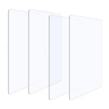 Imagem de 4 peças/2 pares de almofadas de corte padrão para máquina de corte; placas de corte de plástico de policarbonato transparente, placas de corte de matriz para artesanato em relevo (20 x 16 x 1/8 cm)