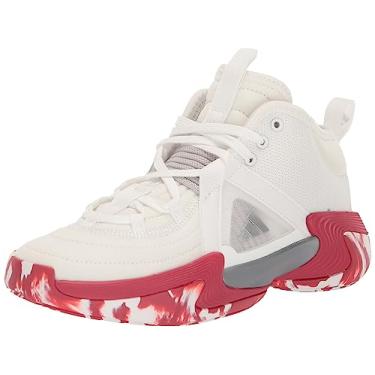 Imagem de adidas Tênis feminino Exhibit Select Mid, Core preto/branco/Team Power Red, 6