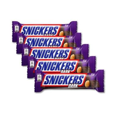 Imagem de Chocolate Snickers Dark Meio Amargo Kit 5 Unidades De 42G - Mars