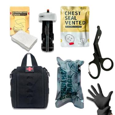 Imagem de Kit Aph Tático Rhino Torniquete Selo de Torax Bandagem 4in Gaze Tesoura (Preto)