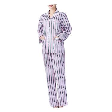Imagem de PRETYZOOM 1 Conjunto pijama de algodão bata de hospital batas hospitalares pijama feminino macacão masculino pijama manga longa pijamas femininos listra roupas de trabalho manto
