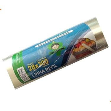 Imagem de Rolo Bobina Filme PVC 28 cm x 300 Metros Plástico Transparente Mandris