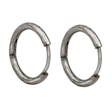 Imagem de Brincos Argola Fina 10mm Masculino Feminino Articulada  Pequeno 1 par