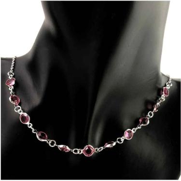 Imagem de Colar Choker Tiffany Ponto de Luz Pedras Cristais Folheado a Prata gargantilha Prateado Tifany Tendência Moda Feminina