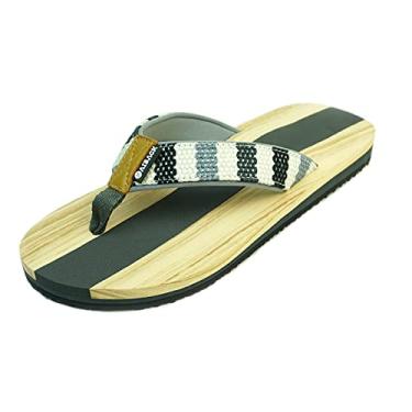 Imagem de Kaiback Sandália masculina Surfside | Sandálias leves e confortáveis com suporte para pés e arco, Cinza/branco, 41