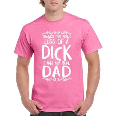 Imagem de Camiseta para pai Thanks for Being Less of a Dick Than My Real Dad Funny Fathers Day, rosa, M
